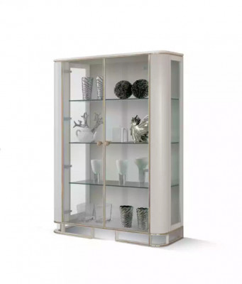 Meuble de vitrine de designer en bois blanc de luxe Vitrine d’exposition Design Cabinet Mobilier en bois italien