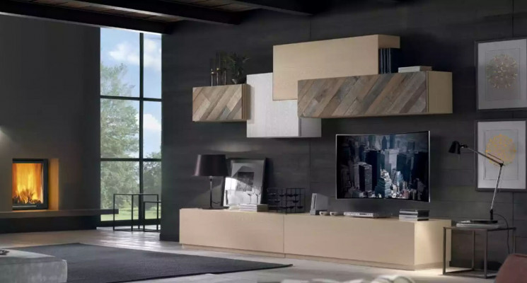 Ensemble complet de salon Buffet TV Armoire Murale de Luxe Nouveau