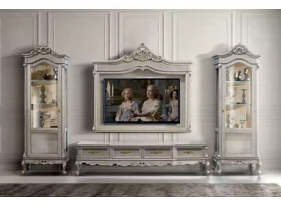 Groupe TV-cabinet Lowboard Meuble TV Gris Ensemble de salon 4 pièces Unité murale nouvelle