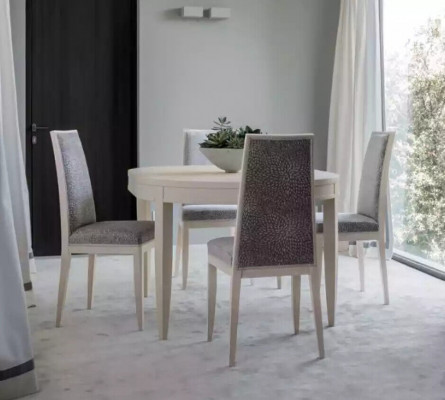 Ensemble de table à manger Groupe de salle à manger Ensemble de table 4 chaises Bois 5pcs Beige
