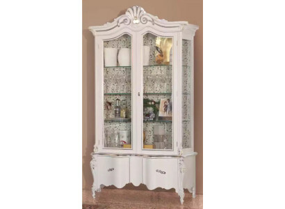 Vitrine d'exposition en bois blanc de luxe avec design de meubles classique M Armoire Vitrine