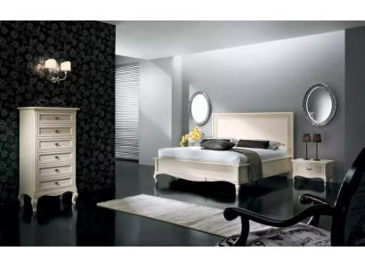 Lit 2x Tables de chevet 4 pcs. Ensemble de meubles de chambre Commode Luxe neuf