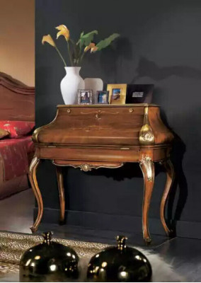 Conception de table de console de luxe marron Mobilier de chambre Table de toilette en bois