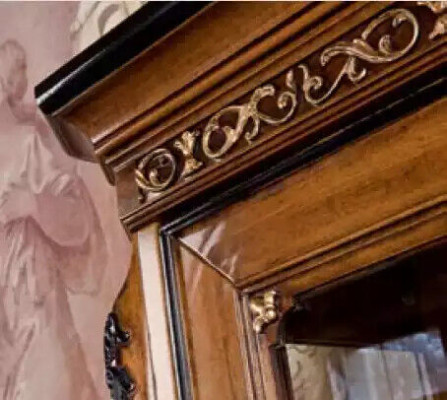 Meuble TV Lowboard Classique Ensemble de mobilier mural TV-Frame Marron Salon Ensemble 4 pièces