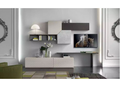 Placard TV Meuble italien Salon Luxueux Buffet Unité murale Bois