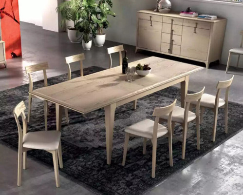 Ensemble Table Basse 4x Chaises Beige Ensemble de Vitrine Ensemble de Salle à Manger 7 pièces. Salle à Manger