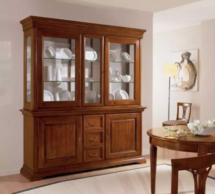 Vitrine classique en bois de luxe italien présentoir de meubles armoires de design de meuble