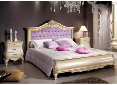Conception de lit Lit double Chesterfield de luxe pour chambre Mobilier en bois Lit