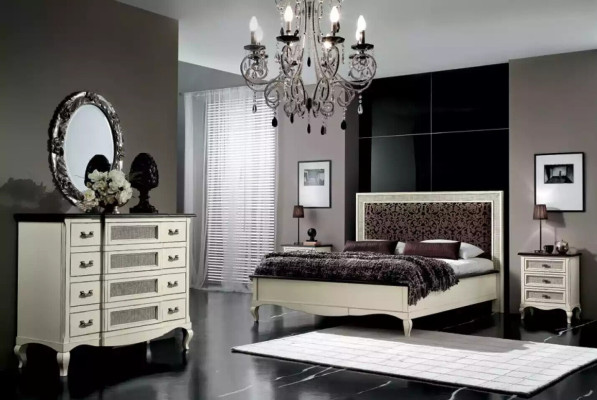 Bois design de meubles italiens Style de meubles Commode en deux parties avec miroir nouveau