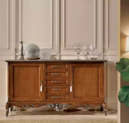 Buffet Commode Buffet en bois massif Salle de séjour Italie Armoire Mobilier