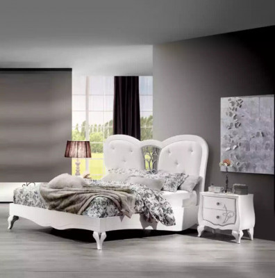 Lit 2x Tables de chevet 3 pcs. Ensemble de chambre à coucher Mobilier de design Moderne Luxe neuf