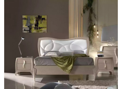 Design de lit 2x Tables de chevet 3 pcs. Chambre Luxe Ensemble Complet