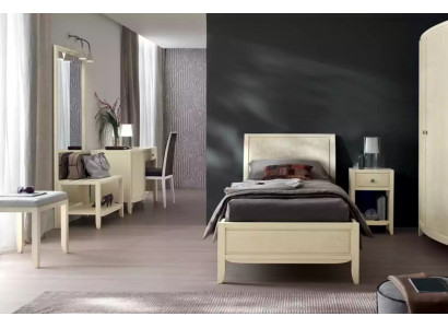 Ensemble complet de chambre de luxe Beige Bureau Lit Table de chevet neuf