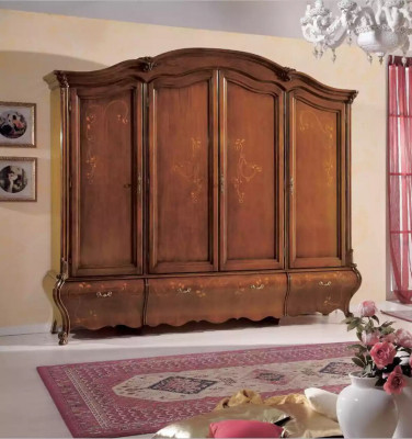 Armoire en bois massif Mobilier de chambre de luxe classique Marron nouvelle