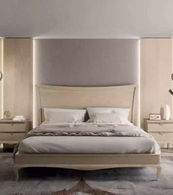 Meubles design Lit de luxe moderne 2x table de chevet Ensemble de chambre à coucher 3 pièces. nouveau