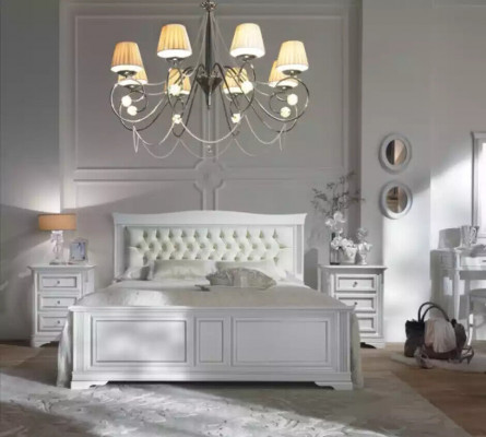 Ensemble de chambre à coucher complet Lit 2x Tables de chevet 3 pcs. Designer de luxe