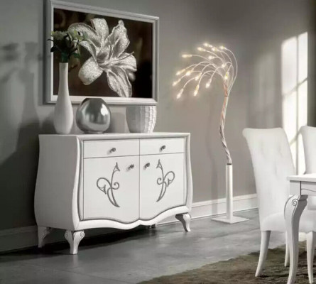 Buffet Commode Salon Luxueux Commodes Blanc Mobilier Armoire en Bois