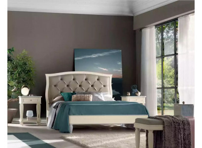 Lit 2x Tables de chevet 3 pcs. Ensemble de chambre Design Moderne de Luxe Groupe