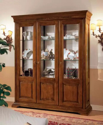 Vitrine Classique Italienne Salon Marron Armoires Buffet neuf