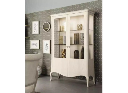Vitrine Armoire de luxe Armoire en bois blanc Salon Armoire en verre nouvelle