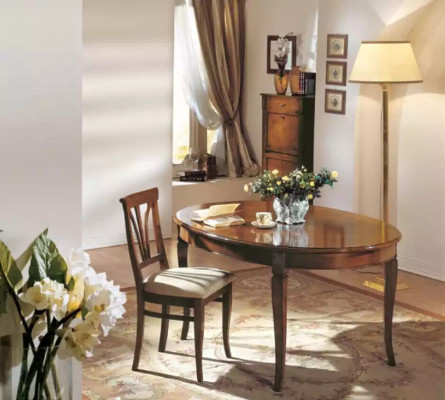 Table à manger 4x Chaises Ensemble de salle à manger classique 5 pièces. Ensemble de tables ovales