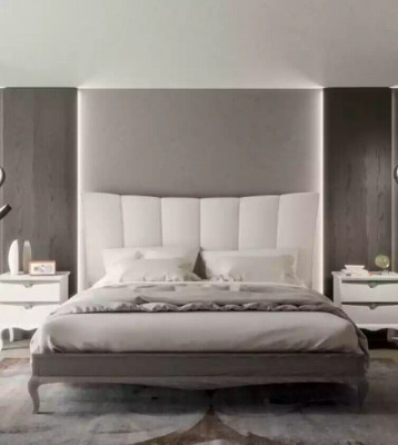 Ensemble de lit complet 2x tables de chevet 3 pcs. Ensembles de chambre à coucher Lits de luxe