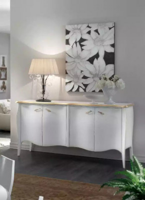 Buffet Commode Salon Bois Moderne Blanc Luxueux Armoires Design