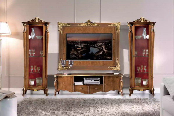 Ensemble de meubles muraux 4 pièces. Vitrine de salon Meuble TV Étagère Luxe Classique neuf