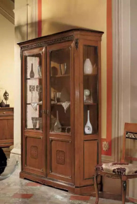 Conception de meubles italiens en bois de style classique Vitrine Armoire Étagère