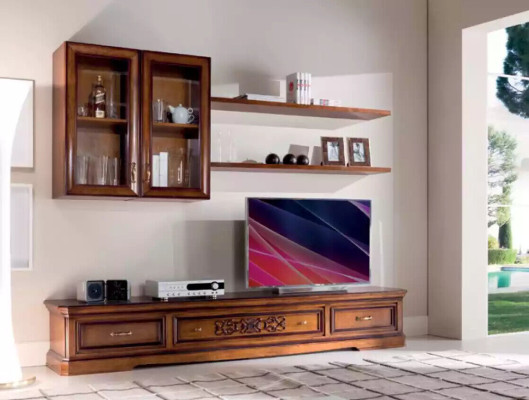 Salon Style Moderne Unités Murales Ensemble de 5 pièces Buffet Vitrines Étagère Nouveau
