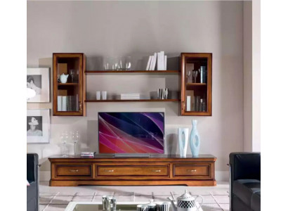 Unité murale classique Étagères murales Buffet Table TV Brun Console basse