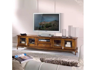 Meubles exclusifs de style classique en bois luxueux pour téléviseur.