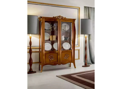 Vitrine de présentation en bois de luxe Buffet Design Marron Mobilier italien Armoire nouveau