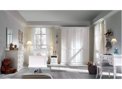 Jeu de chambre pour enfants modernes avec lit, table de chevet et table, 5 pièces.