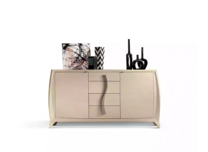 Bahut de salon Commodes Classiques Armoire Beige Armoire en bois neuf