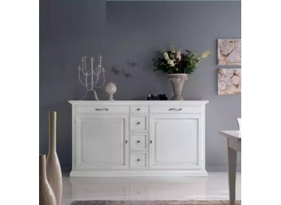 Luxueuse commode blanche en bois Buffet Armoire Mobilier de salon Italie