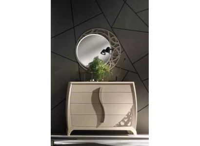 Ensemble Commode Miroir Designer Console de luxe Coiffeuses Meubles Bois Beige