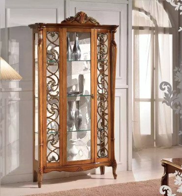 Vitrine de luxe Meubles de fantaisie Armoire de vitrines en verre en bois Cabinets