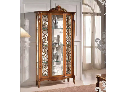 Vitrine de luxe Meubles de fantaisie Armoire de vitrines en verre en bois Cabinets