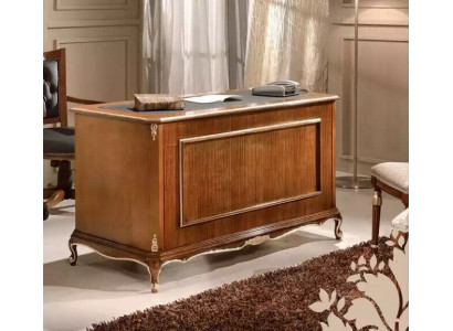 Bureau en bois brun Table tiroirs Mobilier de bureau classique