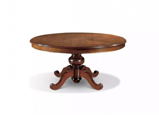 Table de salle à manger ronde marron classique de luxe en bois design nouvelle
