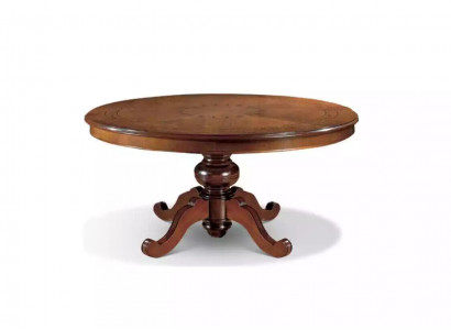Table de salle à manger ronde marron classique de luxe en bois design nouvelle
