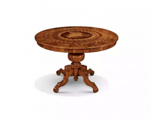 Table à manger Salle à manger Marron Ronde Design de table classique en bois de luxe Meubles