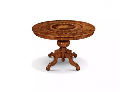 Table à manger Salle à manger Marron Ronde Design de table classique en bois de luxe Meubles
