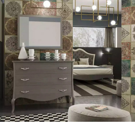 Commode Miroir Commodes Armoire Luxe Étagère Groupe de meubles nouvel Ensemble 2 pcs.