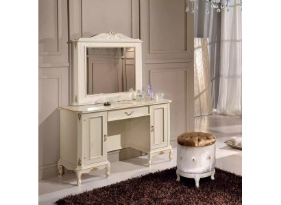 Chic commode blanche avec miroir - Ensemble de meubles classiques de commodes