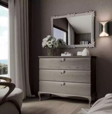 Commode Miroir Armoire Commode de luxe Étagères Console Ensemble de meubles 2pcs.