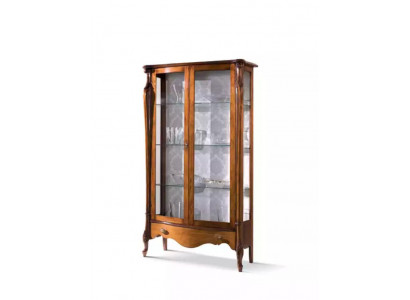 Vitrine classique en verre Vitrine en bois Luxueuse salle de séjour Marron