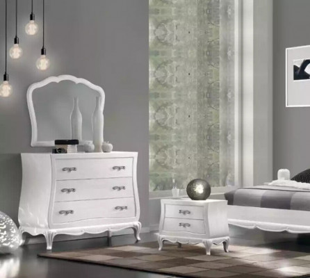 Commode avec miroir Commodes en bois Meubles modernes Chambre à coucher Blanc nouveau