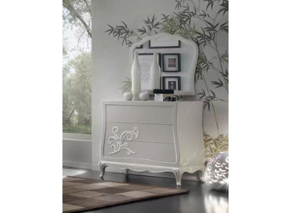 Commode de luxe avec miroir Commodes Console en bois Design moderne Gris